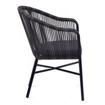 Faris Rope Weave Arm Chair In Grey With Metal Frame