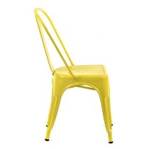 Maire Retro Style Metal Side Chair In Yellow