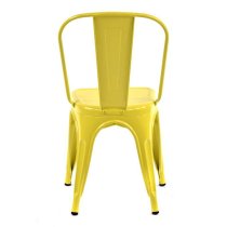 Maire Retro Style Metal Side Chair In Yellow