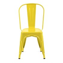 Maire Retro Style Metal Side Chair In Yellow