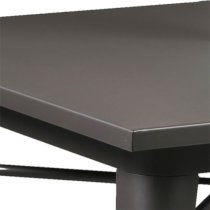 Maire Retro Steel Style Dining Table Square In Gun Metal Grey