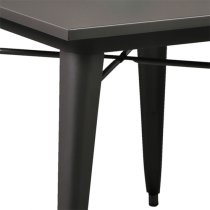 Maire Retro Steel Style Dining Table Square In Gun Metal Grey