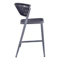 Nardo Rope Weave Bar Chair In Grey With Metal Frame