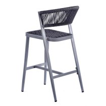 Nardo Rope Weave Bar Chair In Grey With Metal Frame