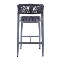 Nardo Rope Weave Bar Chair In Grey With Metal Frame