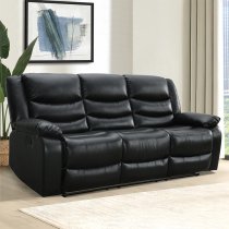 Sorreno 3+2 Bonded Leather Recliner Sofa Set In Black