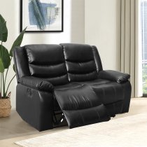 Sorreno 3+2+1 Bonded Leather Recliner Sofa Set In Black