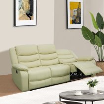 Sorreno 3+2+1 Bonded Leather Recliner Sofa Set In Ivory