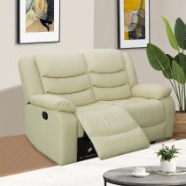 Sorreno 3+2+1 Bonded Leather Recliner Sofa Set In Ivory