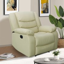 Sorreno 3+2+1 Bonded Leather Recliner Sofa Set In Ivory