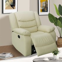 Sorreno 3+2+1 Bonded Leather Recliner Sofa Set In Ivory