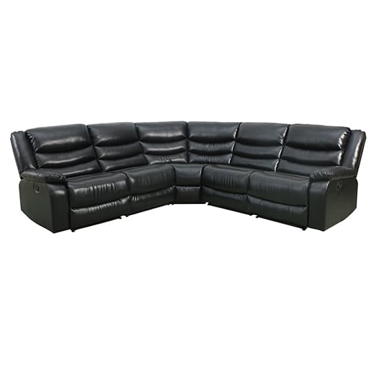 Sorreno Bonded Leather Recliner Corner Sofa In Black