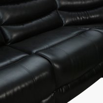 Sorreno Bonded Leather Recliner Corner Sofa In Black