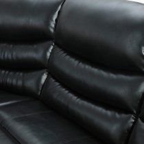 Sorreno Bonded Leather Recliner Corner Sofa In Black