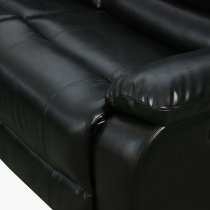 Sorreno Bonded Leather Recliner Corner Sofa In Black