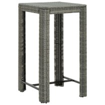 Quest Solid Wood 3 Piece Garden Bar Set In Grey Poly Rattan