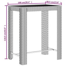 Quest Solid Wood 5 Piece Garden Bar Set In Grey Poly Rattan