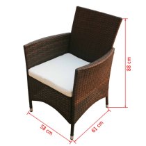 Truro Rattan 5 Piece Outdoor Dining Set with Cushions In Brown