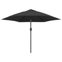 Gloria Parasol With LED Lights And Steel Pole In Anthracite