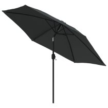 Gloria Parasol With LED Lights And Steel Pole In Anthracite