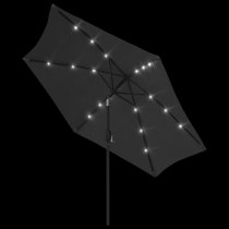 Gloria Parasol With LED Lights And Steel Pole In Anthracite