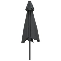 Gloria Parasol With LED Lights And Steel Pole In Anthracite