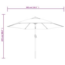 Gloria Parasol With LED Lights And Steel Pole In Anthracite