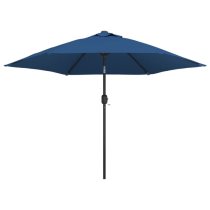 Gloria Parasol With LED Lights And Steel Pole In Azure