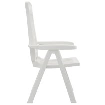 Elias White Polypropylene Garden Reclining Chairs In Pair