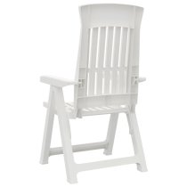 Elias White Polypropylene Garden Reclining Chairs In Pair