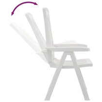 Elias White Polypropylene Garden Reclining Chairs In Pair