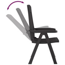 Elias Anthracite Polypropylene Garden Reclining Chairs In Pair