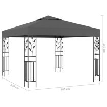 Jack 3m x 3m Gazebo In Anthracite With LED Lights