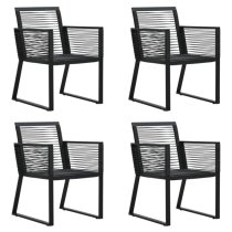 Santiago Small PVC Rattan 5 Piece Outdoor Dining Set In Black