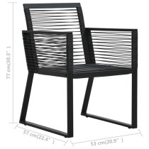 Santiago Small PVC Rattan 5 Piece Outdoor Dining Set In Black