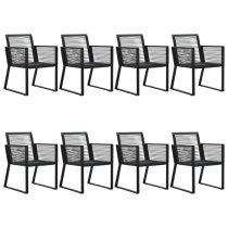 Santiago Large PVC Rattan 9 Piece Outdoor Dining Set In Black