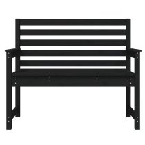 Dove Solid Wood Pine Garden Seating Bench Small In Black