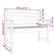 Dove Solid Wood Pine Garden Seating Bench Small In Black