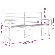 Dove Solid Wood Pine Garden Seating Bench Large In White