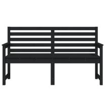 Dove Solid Wood Pine Garden Seating Bench Large In Black