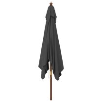 Belle Fabric Garden Parasol In Anthracite With Wooden Pole