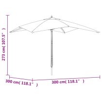 Belle Fabric Garden Parasol In Anthracite With Wooden Pole