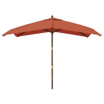 Belle Fabric Garden Parasol In Terracotta With Wooden Pole