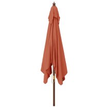 Belle Fabric Garden Parasol In Terracotta With Wooden Pole