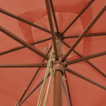 Belle Fabric Garden Parasol In Terracotta With Wooden Pole