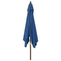 Belle Fabric Garden Parasol In Azure Blue With Wooden Pole