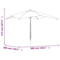 Belle Fabric Garden Parasol In Azure Blue With Wooden Pole