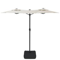 Aelia Fabric Double-Head Parasol In White With LED Lights