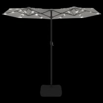 Aelia Fabric Double-Head Parasol In White With LED Lights