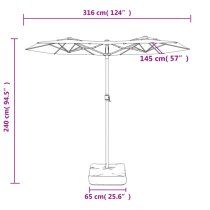 Aelia Fabric Double-Head Parasol In White With LED Lights